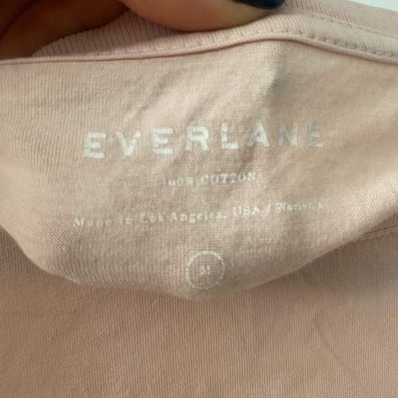 Everlane Light Pink Short Sleeve 100% Cotton Pocket Shirt Women's Size Medium M - Picture 2 of 2